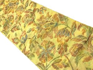 リサイクル　手織り紬唐花模様織出し名古屋帯